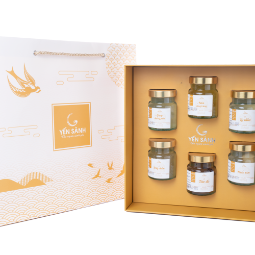 Combo 6 hũ Yến nguyên chất Size 70ml ( Túi xách/ Hộp quà)